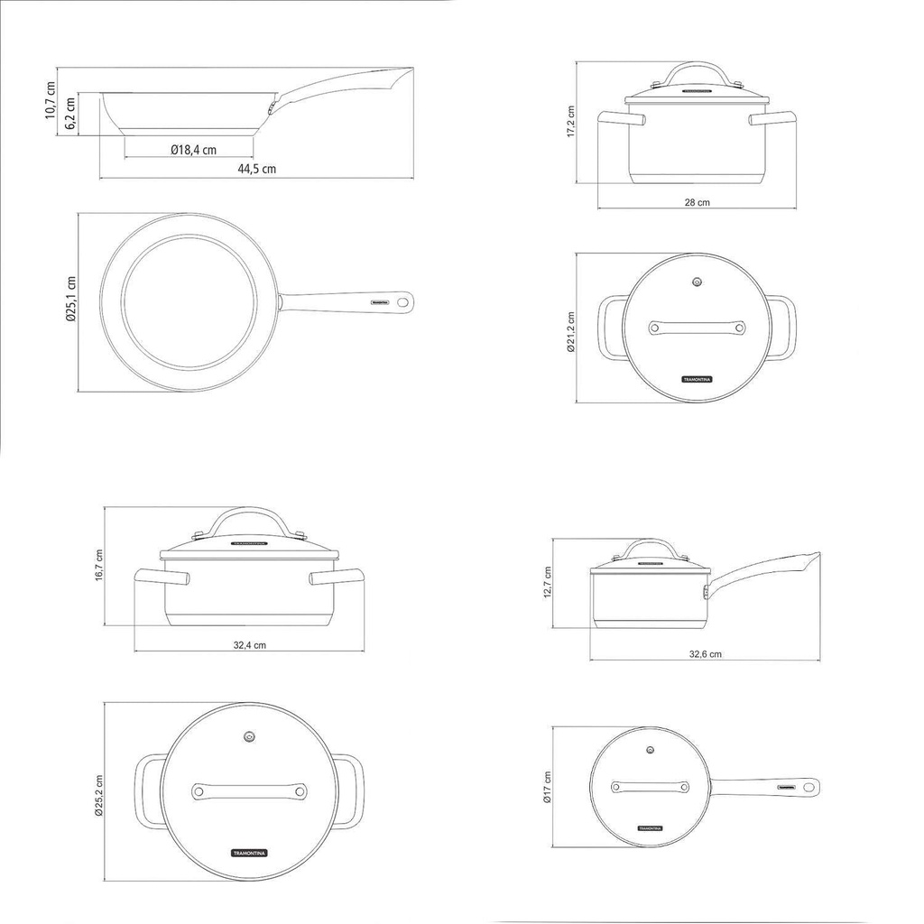 VR. 4PC COOKWARE SET UNA TRAMONTINA 65280/310