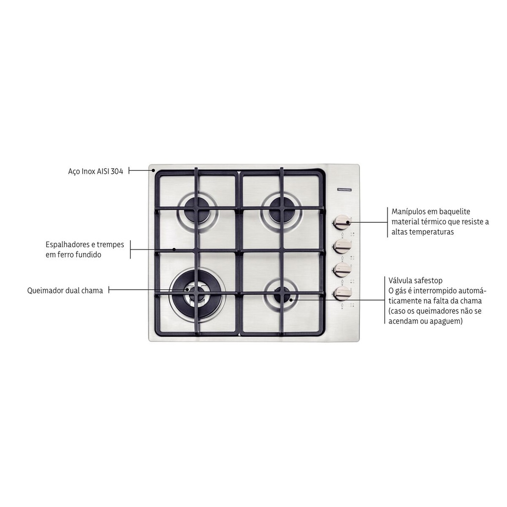 VR. SQUARE HOB 60 4GX TRAMONTINA 94701/214