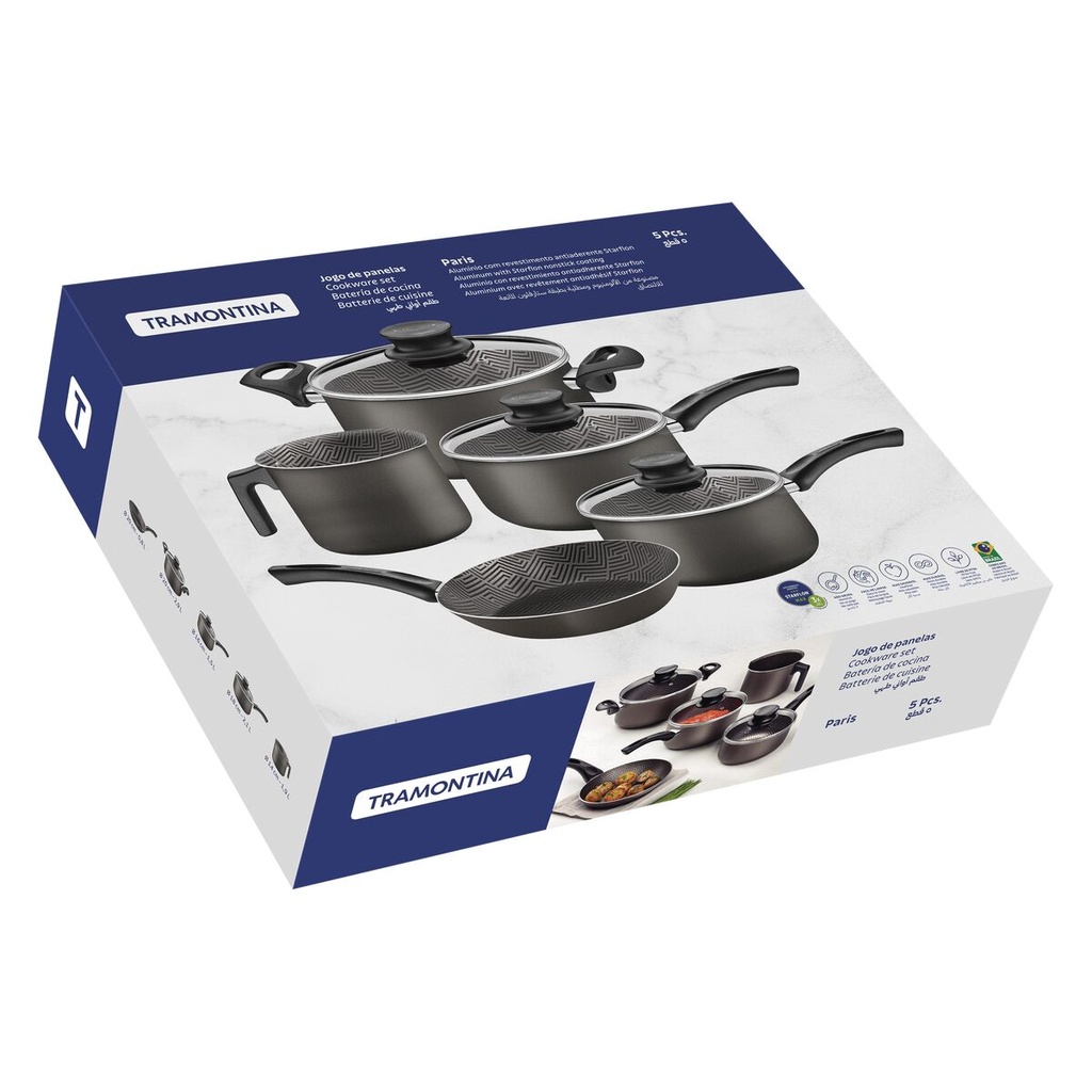 VR. 5PCS COOKWARE SET PARIS 28599/601 TRAMONTINA