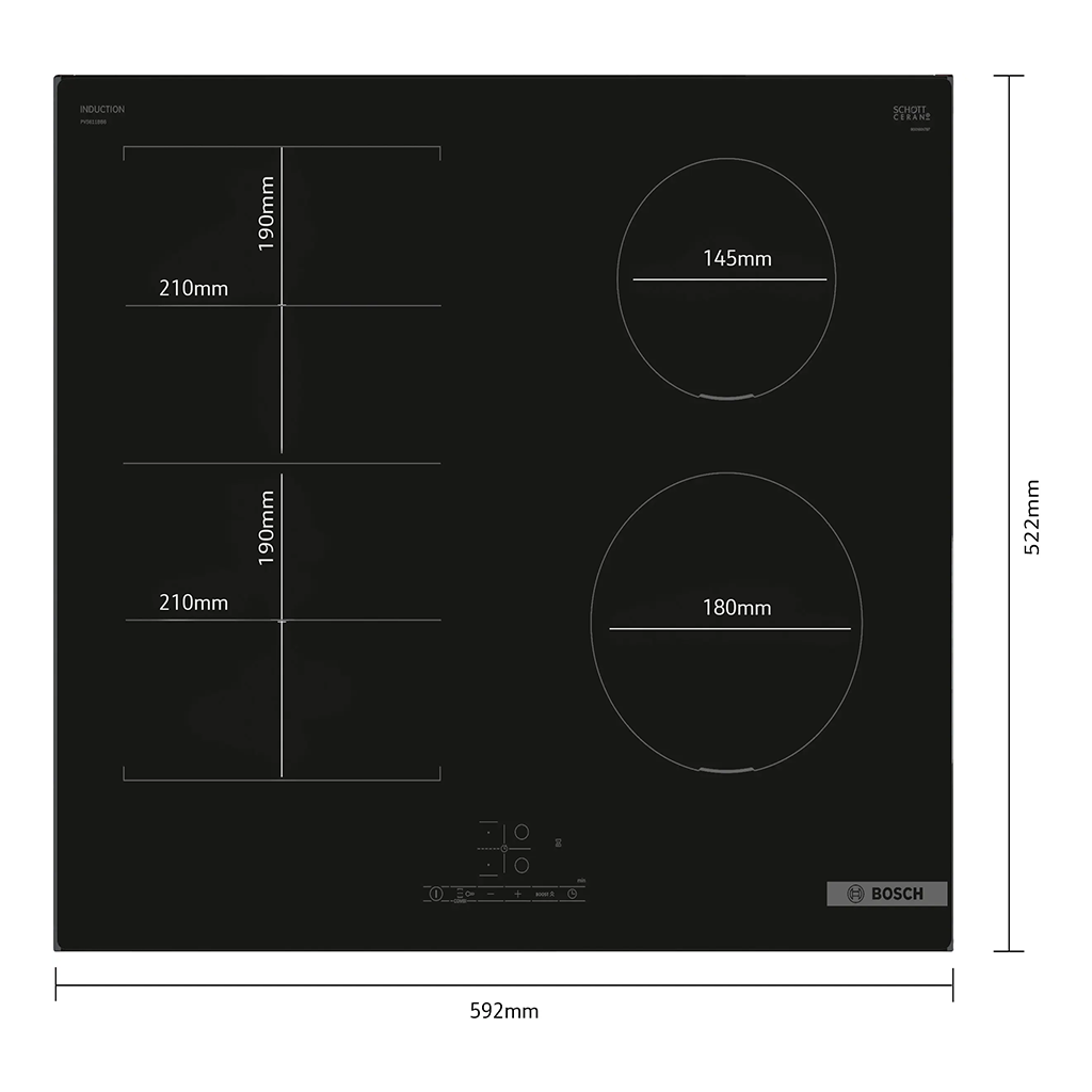 EL. TABLE A INDUCTION INDEPENDANTE PVS611BB6E BOSCH
