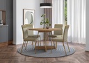 MB. 159332980 SQUARE TABLE REF 1593 OAK NOCE W/GOLD MATTE CARRARO 