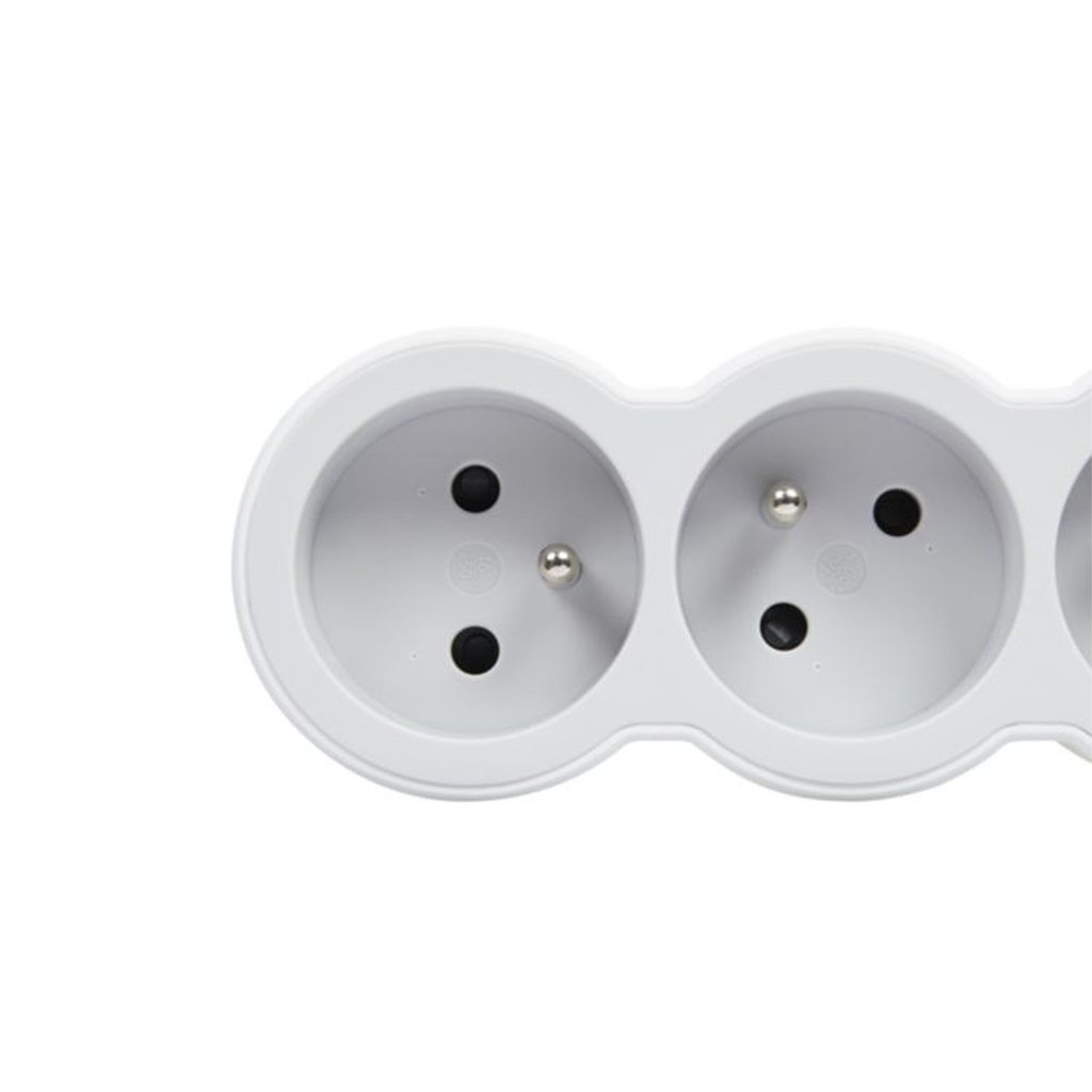 EL. 049484 RALLONGE MULTIPRISE A PUIT 1.5m EXTRA PLATE 6X2P+T 230V 3500W 16A BLC GRIS CLAIR LE GRAND