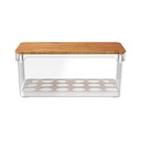 VR. OF155NT CLEAR FRESH EGG ORGANIZER WITH BAMBOO LID 36 UNID. NATURAL -OU