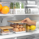 VR. OF155NT CLEAR FRESH EGG ORGANIZER WITH BAMBOO LID 36 UNID. NATURAL -OU