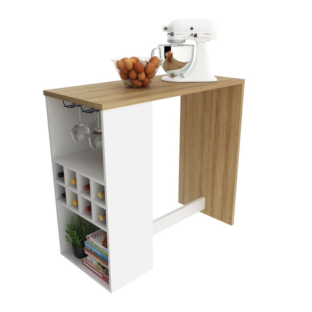 MB. AD5003 0003 WINE RACK TABLE WHITE/ALMOND TECNOMOBILI 