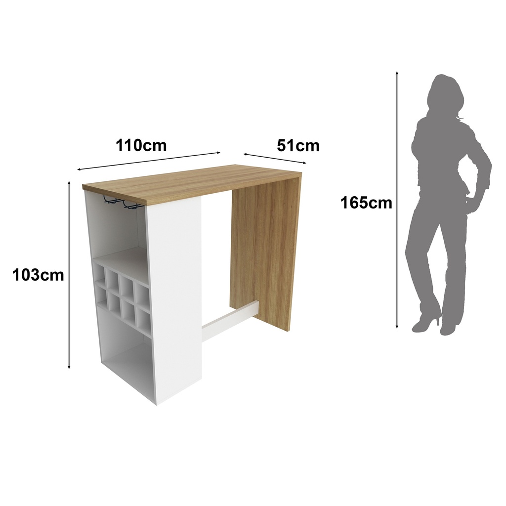 MB. AD5003 0003 WINE RACK TABLE WHITE/ALMOND TECNOMOBILI 