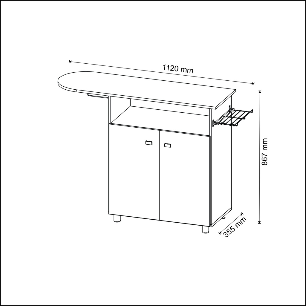 MB. TP3000 0001 IRONING BOARD W/ 02 DOORS WHITE TECNOMOBILI 