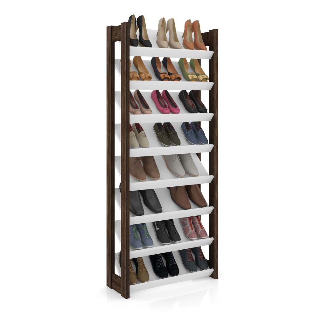 MB. AZ1006 0001 SHOE RACK WHITE/WALNUT TECNOMOBILI 