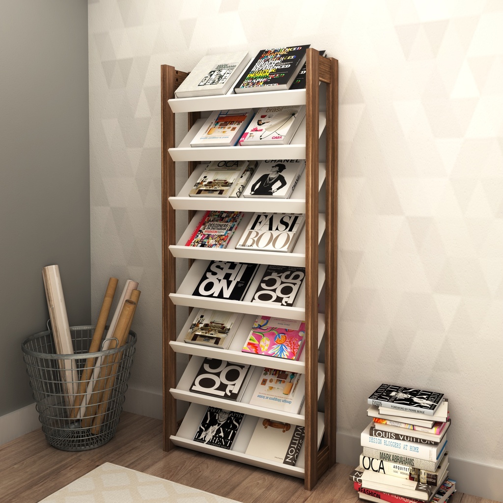MB. AZ1006 0001 SHOE RACK WHITE/WALNUT TECNOMOBILI 