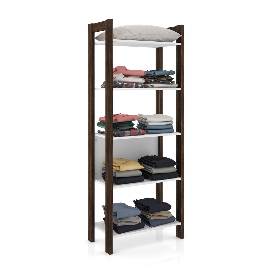 MB. AZ1005 0001 BOOKCASE WHITE/WALNUT TECNOMOBILI 
