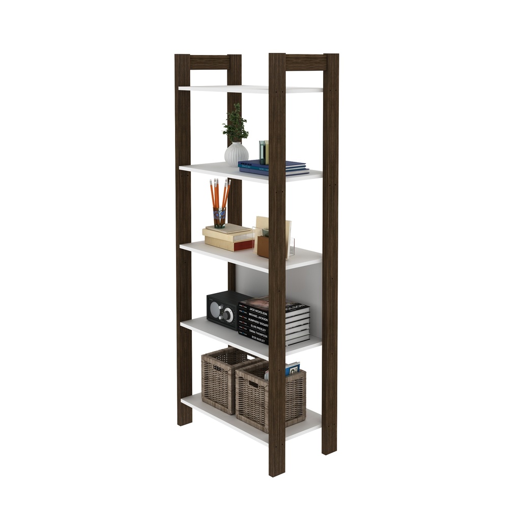 MB. AZ1005 0001 BOOKCASE WHITE/WALNUT TECNOMOBILI 
