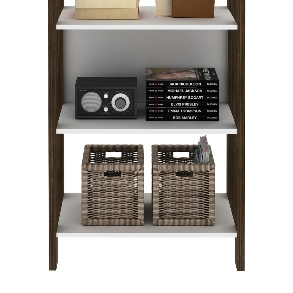 MB. AZ1005 0001 BOOKCASE WHITE/WALNUT TECNOMOBILI 