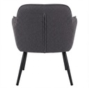 MB. ARKT23031+6 PCS ARKC24072-16 DINING TABLE Melamine top S-19, Matt black powder coated legs. 1800x90 & SET 6 CHAIRS Back and seat covered by 355A-16, With small (ARK-DC7094) 1370*730*120
