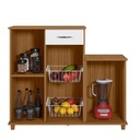 MB. 55090/271 FRUIT BASKET DIVA NEW WITH 2 DOORS , 1 DRAWERAND 2 WHITE WIRE BASKETS ON MDP FREIJO TREND / WHITE NEW NOTAVEL