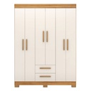MB. NT6015/270 WARDROBE WITH 6 DOORS AND 2 DRAWERS ON MDP FREIJO TREND/OFF WHITE TX NOTAVEL