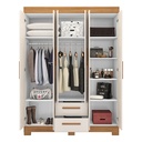 MB. NT6015/270 WARDROBE WITH 6 DOORS AND 2 DRAWERS ON MDP FREIJO TREND/OFF WHITE TX NOTAVEL