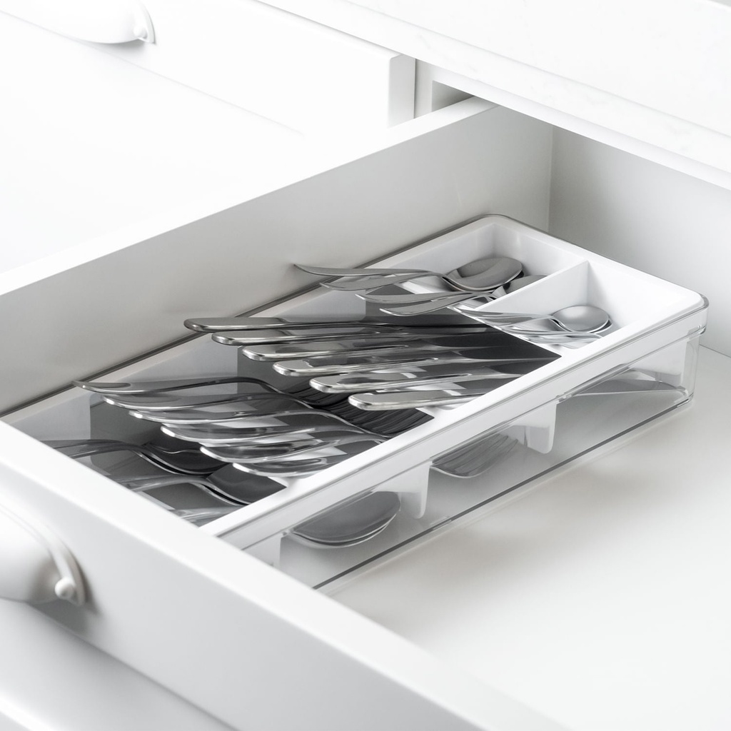 VR. OGC1000BCF (OCG1000BCF) CLEAR CUTLERY ORGANIZER BLANC -OU