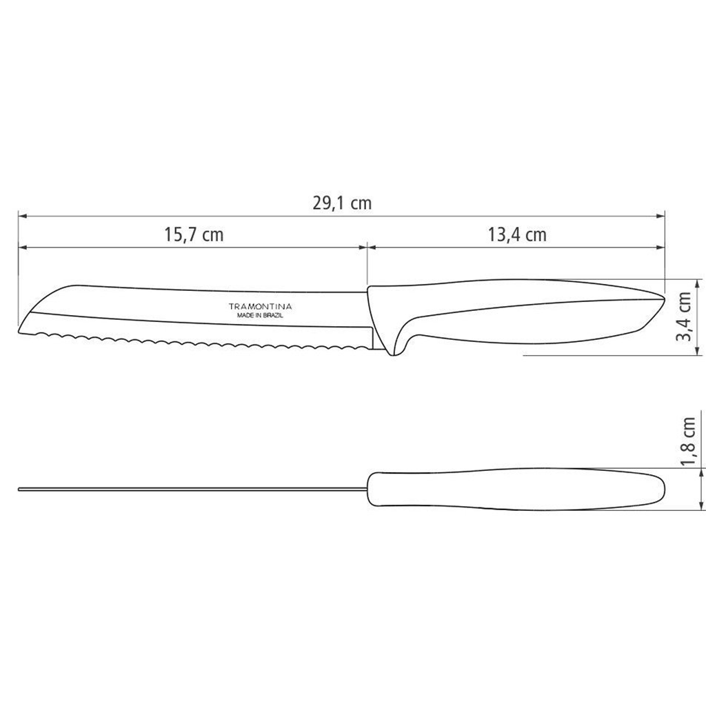 VR. 7 BREAD KNIFE PLENUS TRAMONTINA 23422/137