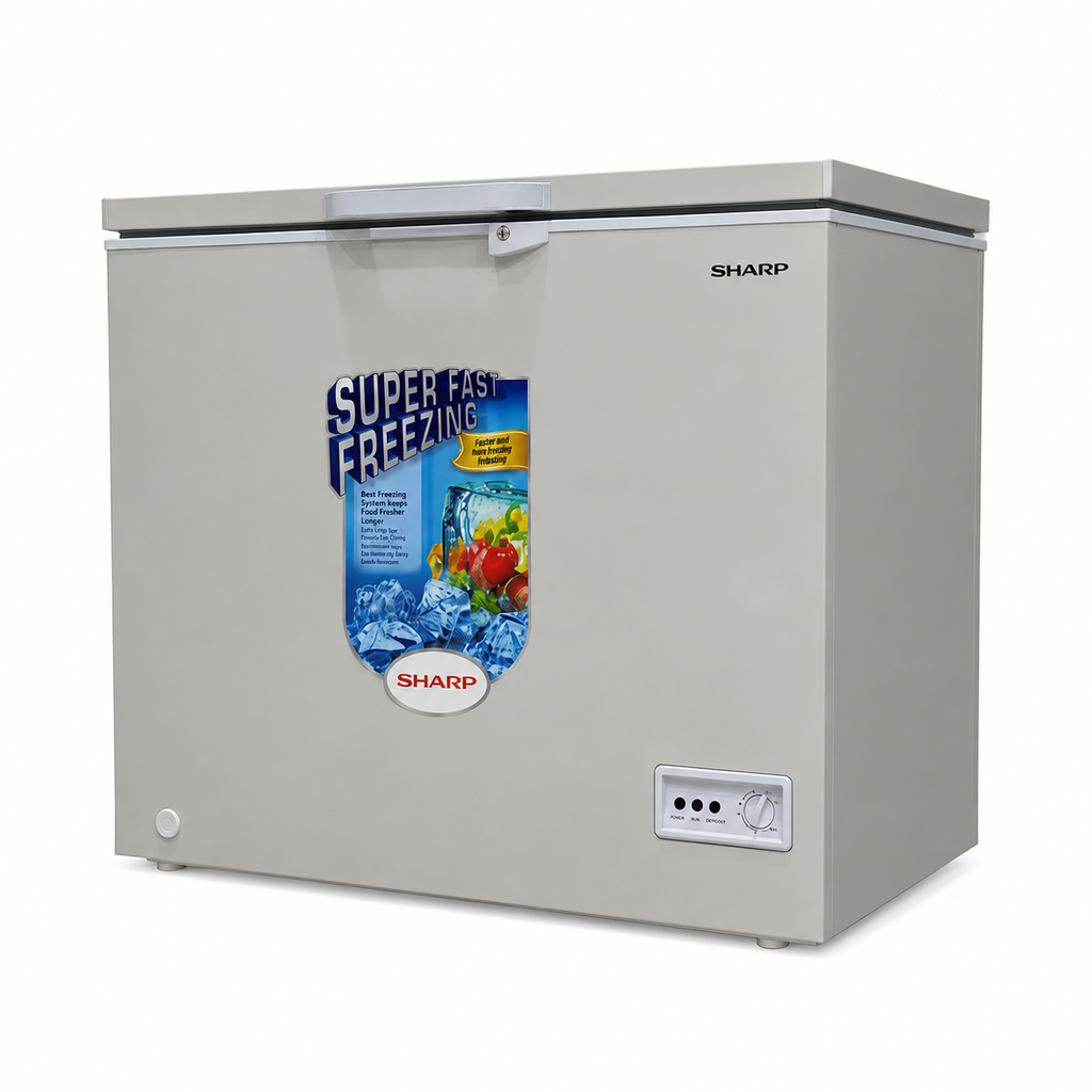 EL. CONGELATEUR 1P 190L SILVER AVEC VITRE SHARP SCFKE190XL-SL2