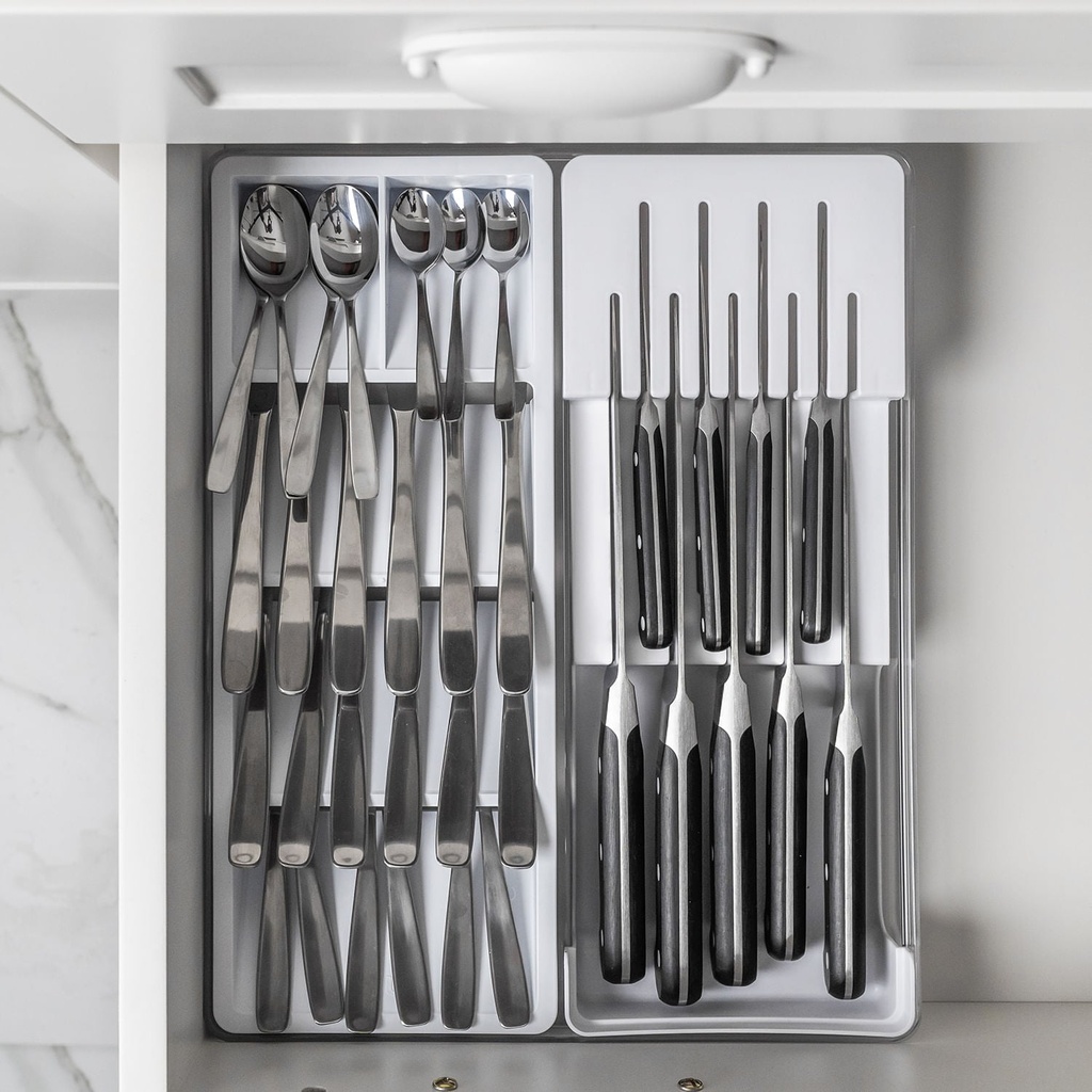 VR. OGC2100BCF (OCG2100BCF) CLEAR KNIFE AND CUTLERY ORGANIZER BLANC -OU