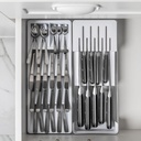 VR. OGC2100BCF (OCG2100BCF) CLEAR KNIFE AND CUTLERY ORGANIZER BLANC -OU