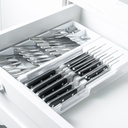 VR. OGC2100BCF (OCG2100BCF) CLEAR KNIFE AND CUTLERY ORGANIZER BLANC -OU