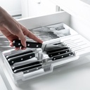 VR. OGC2100BCF (OCG2100BCF) CLEAR KNIFE AND CUTLERY ORGANIZER BLANC -OU