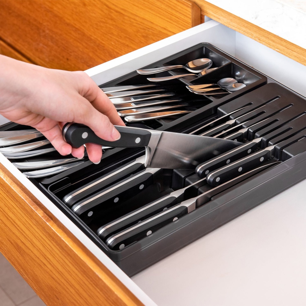 VR. OGC2100PTF (OCG2100PTF) CLEAR KNIFE AND CUTLERY ORGANIZER NOIR -OU