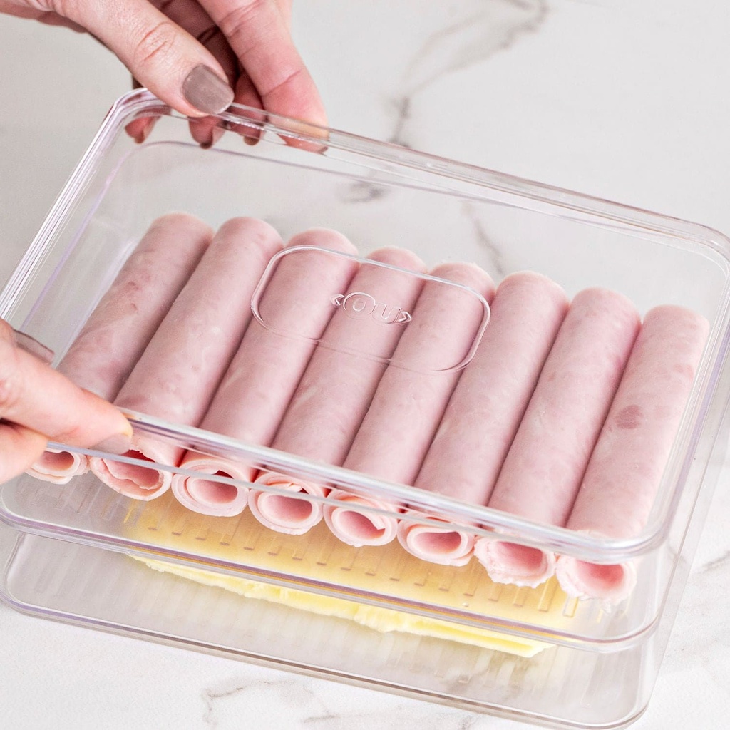 VR. PF150NT CLEAR DOUBLE COLD CUTS HOLDER NATURAL -OU