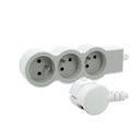 EL. 049470 RALLONGE MULTIPRISE A PUIT 1,5m EXTRA PLATE 3X2P+T 230V 3500W 16A BLC GRIS CLAIR LE GRAND