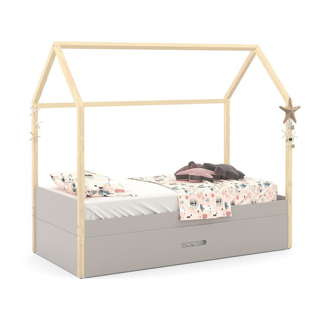 MB. CAMA KIDS LIV LAQUEADO CINZA/NATURAL MATIC. 51579