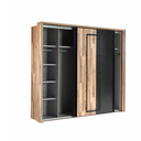 COMMODE DOUBLE TIRROIR + LIT 160X200 + 2 CHEVETS-ARMOIRE 2PORTES COULISSANTES. SIRIUS CROWN EUROP