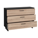 COMMODE DOUBLE TIRROIR + LIT 160X200 + 2 CHEVETS-ARMOIRE 2PORTES COULISSANTES. SIRIUS CROWN EUROP