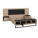 COMMODE DOUBLE TIRROIR + LIT 160X200 + 2 CHEVETS-ARMOIRE 2PORTES COULISSANTES. SIRIUS CROWN EUROP