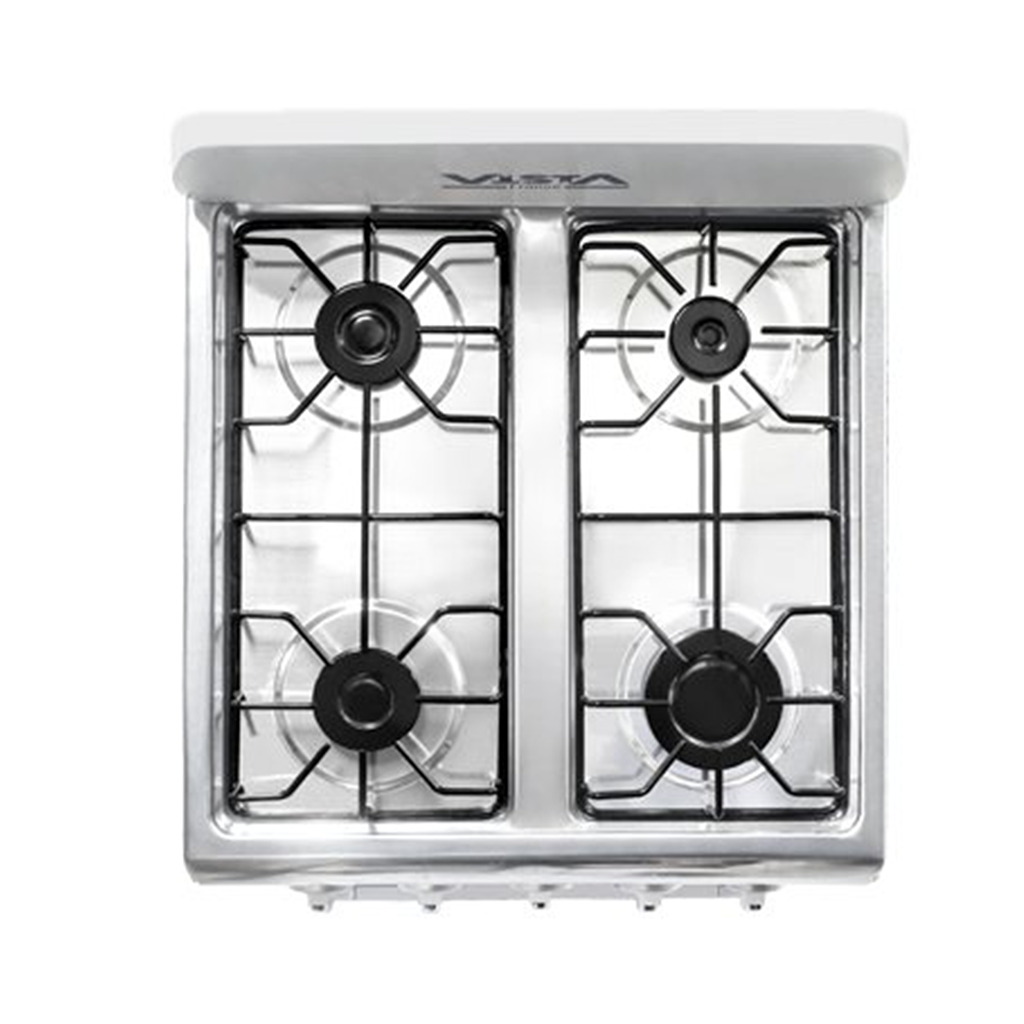 EL. CUISINIERE A GAZ 4F 50X50 - FOUR A GAZ 60L- BLANC/NOIR VISTA. VGF4022G