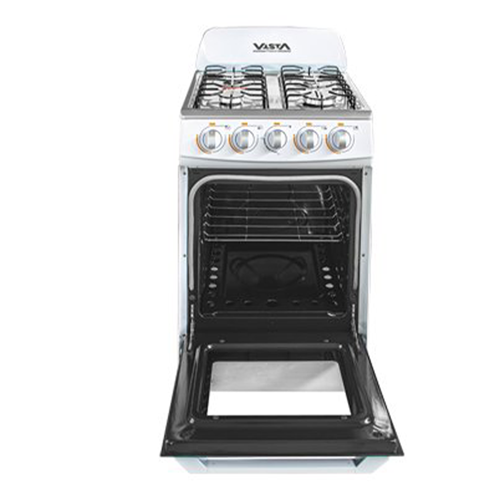 EL. CUISINIERE A GAZ 4F 50X50 - FOUR A GAZ 60L- BLANC/NOIR VISTA. VGF4022G