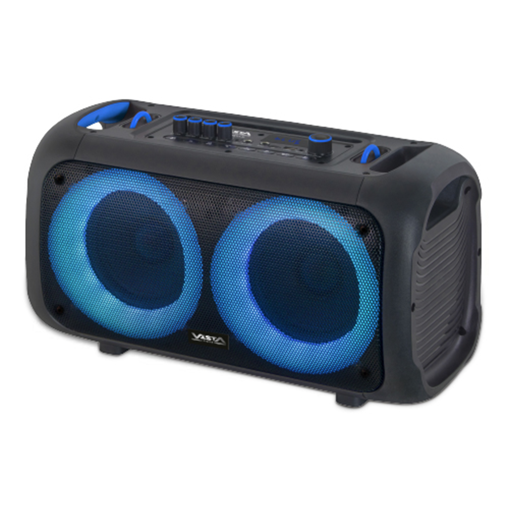ENCEINTE PORTABLE 2X6,5"+1" - RECHARGEABLE - BLUETOOTH - USB - SD- FM - TWS - TELECOMMANDE - AUX - MICRO - 40W - 4500W PMPO - SANGLE DE TRANSPORT VISTA SP9926BT