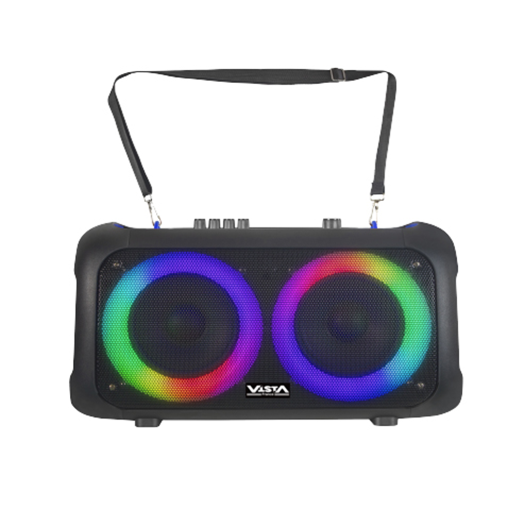 ENCEINTE PORTABLE 2X6,5"+1" - RECHARGEABLE - BLUETOOTH - USB - SD- FM - TWS - TELECOMMANDE - AUX - MICRO - 40W - 4500W PMPO - SANGLE DE TRANSPORT VISTA SP9926BT