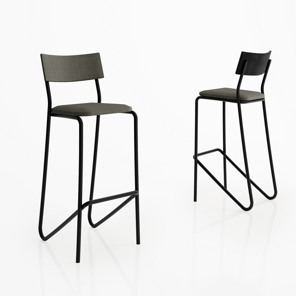 MB. 174721784 BENCH REF 1747 GRAPHITE W/BLACK LEATHERETTE CARRARO