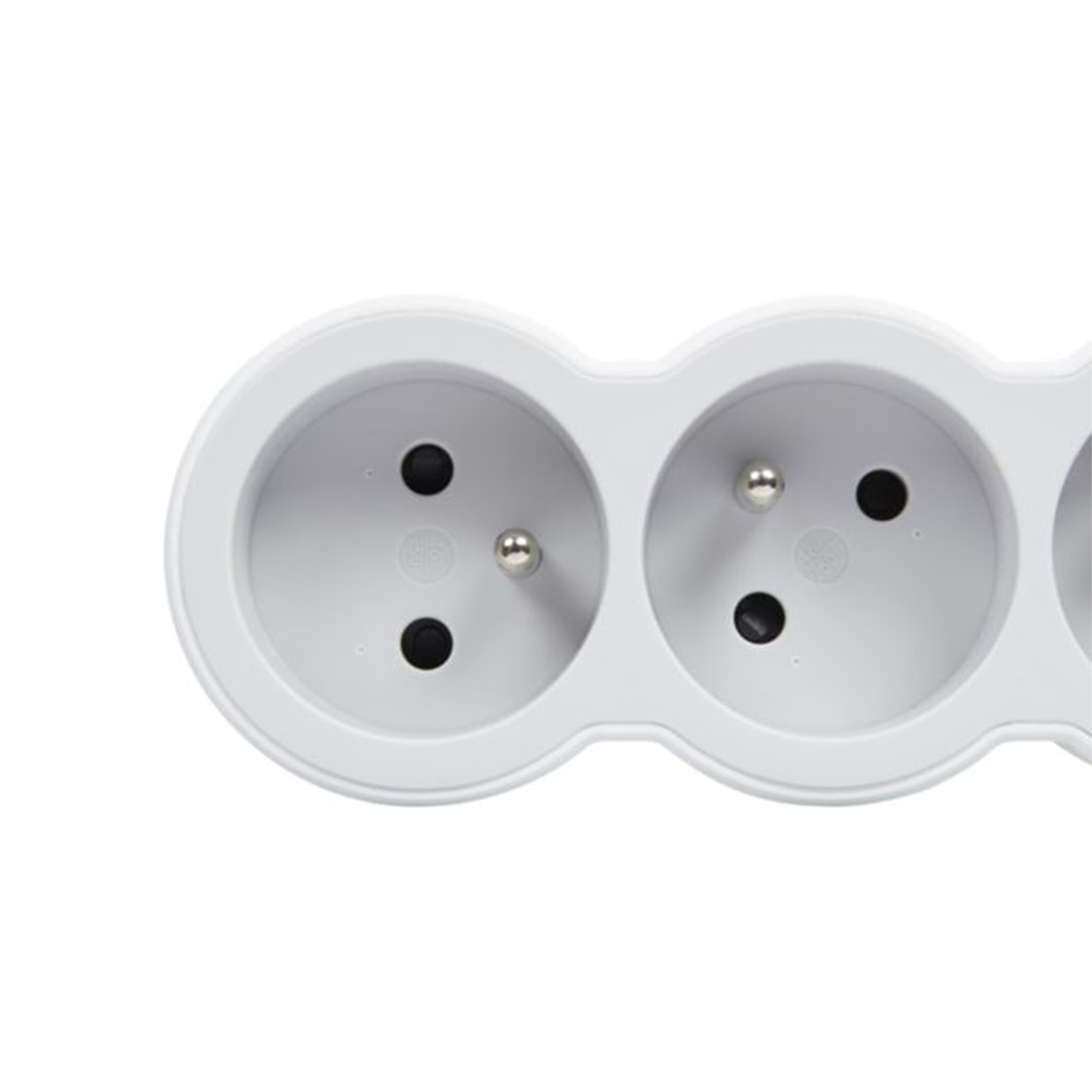 EL. 049470 RALLONGE MULTIPRISE A PUIT 1,5m EXTRA PLATE 3X2P+T 230V 3500W 16A BLC GRIS CLAIR LE GRAND