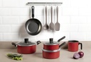 GARLIC LINE-ALUMINUM 5PCES COOKWARE SET RED. 7001/104 BRINOX