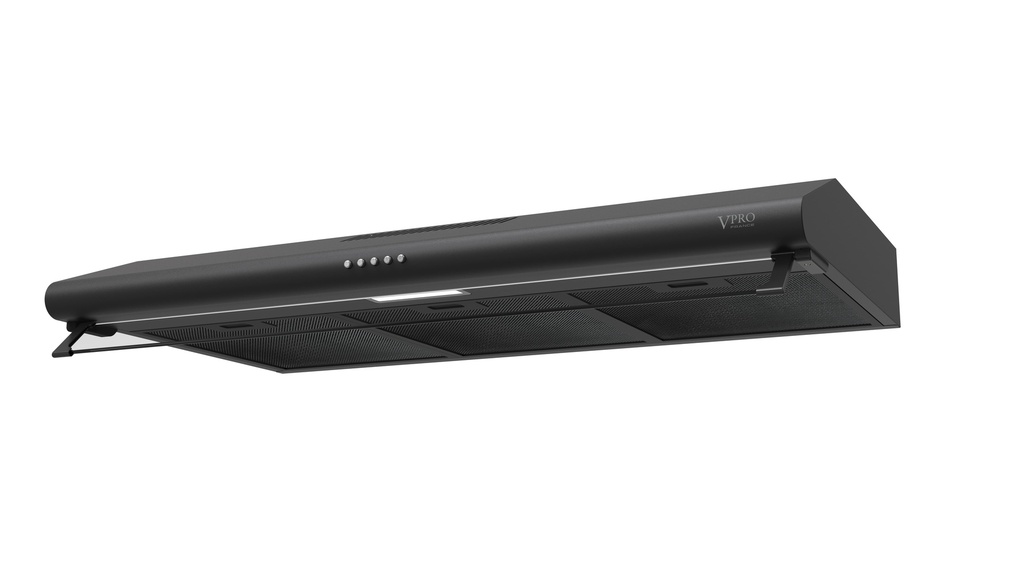 VPHTE90BK HOTTE ASPIRANTE 90CM NOIR - 3 VITESSES - PUISSANCE 200M3/H - ECLAIRAGE LED -FILTRE CHARBON + MAILLE - 80W BRAND VPRO FRANCE