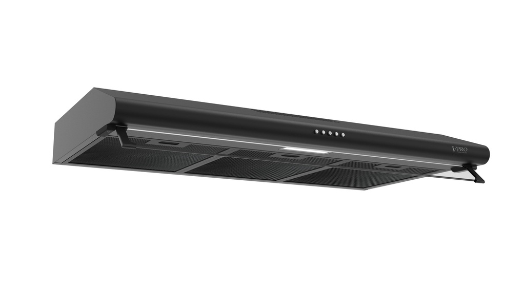VPHTE90BK HOTTE ASPIRANTE 90CM NOIR - 3 VITESSES - PUISSANCE 200M3/H - ECLAIRAGE LED -FILTRE CHARBON + MAILLE - 80W BRAND VPRO FRANCE
