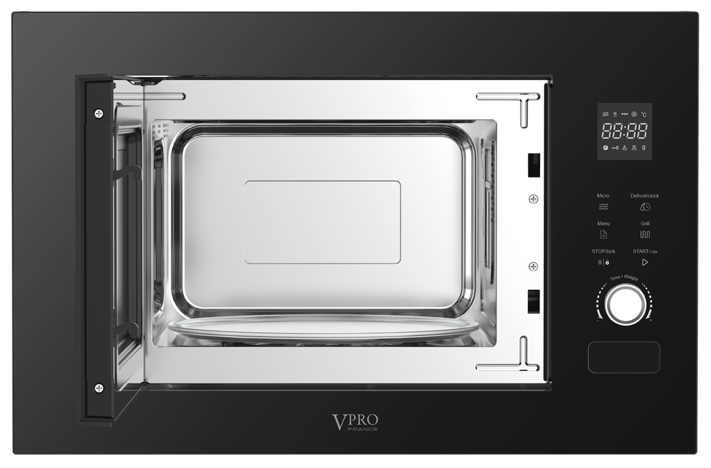 VPMOI252GBK MICRO ONDE ENCASTRABLE 25L - TOUCHE TACTILE - GRILL - NOIR - 850W/1000W BRAND VPRO FRANCE