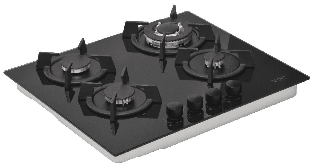 VPPCG6040GBK PLAQUE DE CUISSON ENCASTRABLE/A POSER - 04 FEUX - BLACK GLASS BRAND VPRO FRANCE