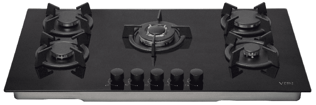 VPPCG9050GBK PLAQUE DE CUISSON ENCASTRABLE/A POSER - 05 FEUX - BLACK GLASS BRAND VPRO FRANCE