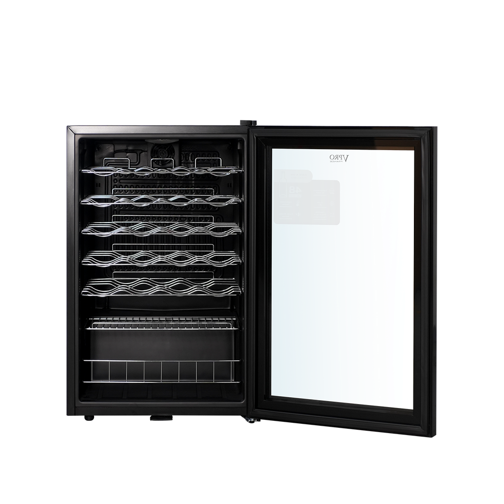 VPRDV130CBK CAVE A VIN 48 BOUTEILLES (128L) - ETAGERES EN CHROME -NOIR BRAND VPRO FRANCE