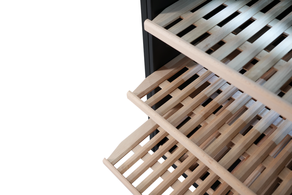 VPRDV420CBK CAVE A VIN 167 BOUTEILLES (418L) - DUAL ZONE - ETAGERES EN BOIS -NOIR BRAND VPRO FRANCE