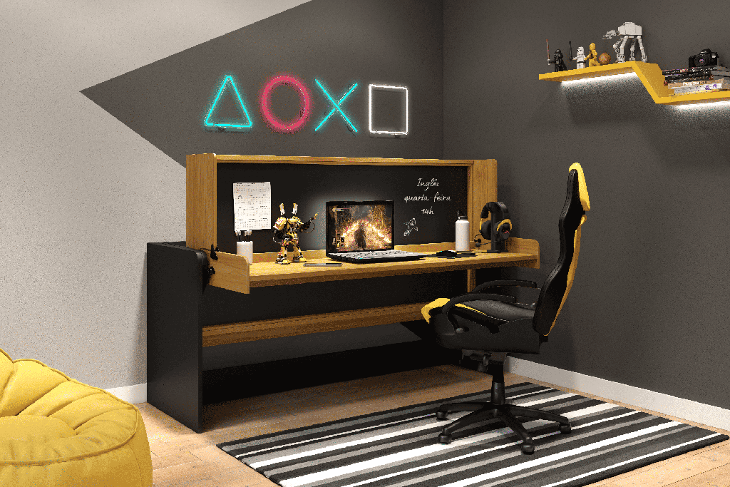 MB. FHSO-188 FIRST - LIT SIMPLE / BUREAU AVEC COFFRE, PRISE DE LECTURE ET PORTS USB-C AVEC VERROUILLAGE DE SÉCURITÉ, BASE DE LIT RÉVERSIBLE DE COULEUR POUVANT ÊTRE UTILISÉE COMME TABLEAU PRIMAVERA 