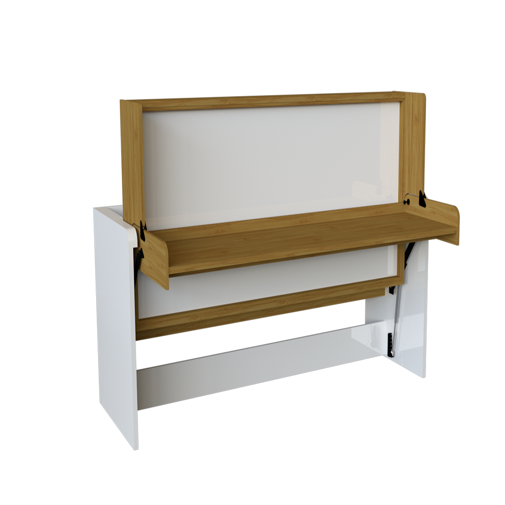 MB. FHSO-388 FIRST - LIT SIMPLE / BUREAU AVEC COFFRE, PRISE DE LECTURE ET PORTS USB-C AVEC VERROUILLAGE DE SÉCURITÉ, BASE DE LIT RÉVERSIBLE DE COULEUR POUVANT ÊTRE UTILISÉE COMME TABLEAU PRIMAVERA 